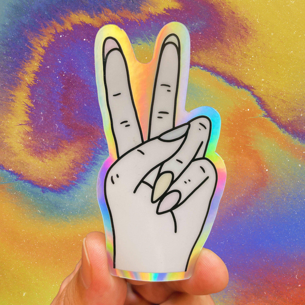 Peace Sign Holographic Sticker