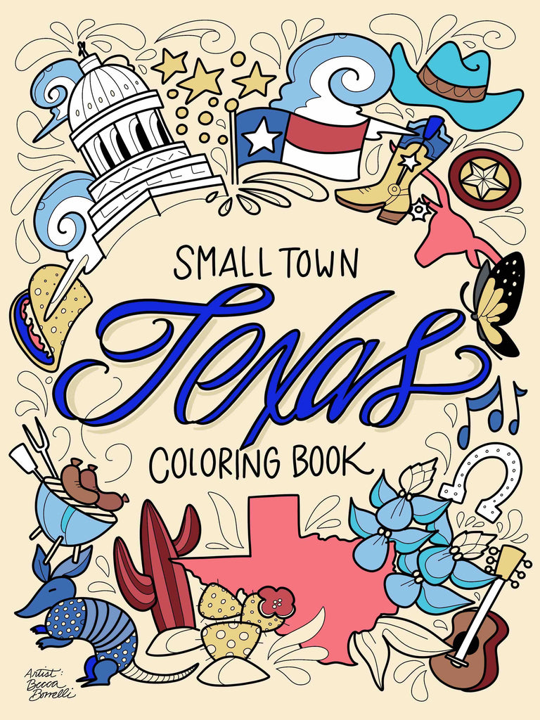 Small Town Texas Coloring Book