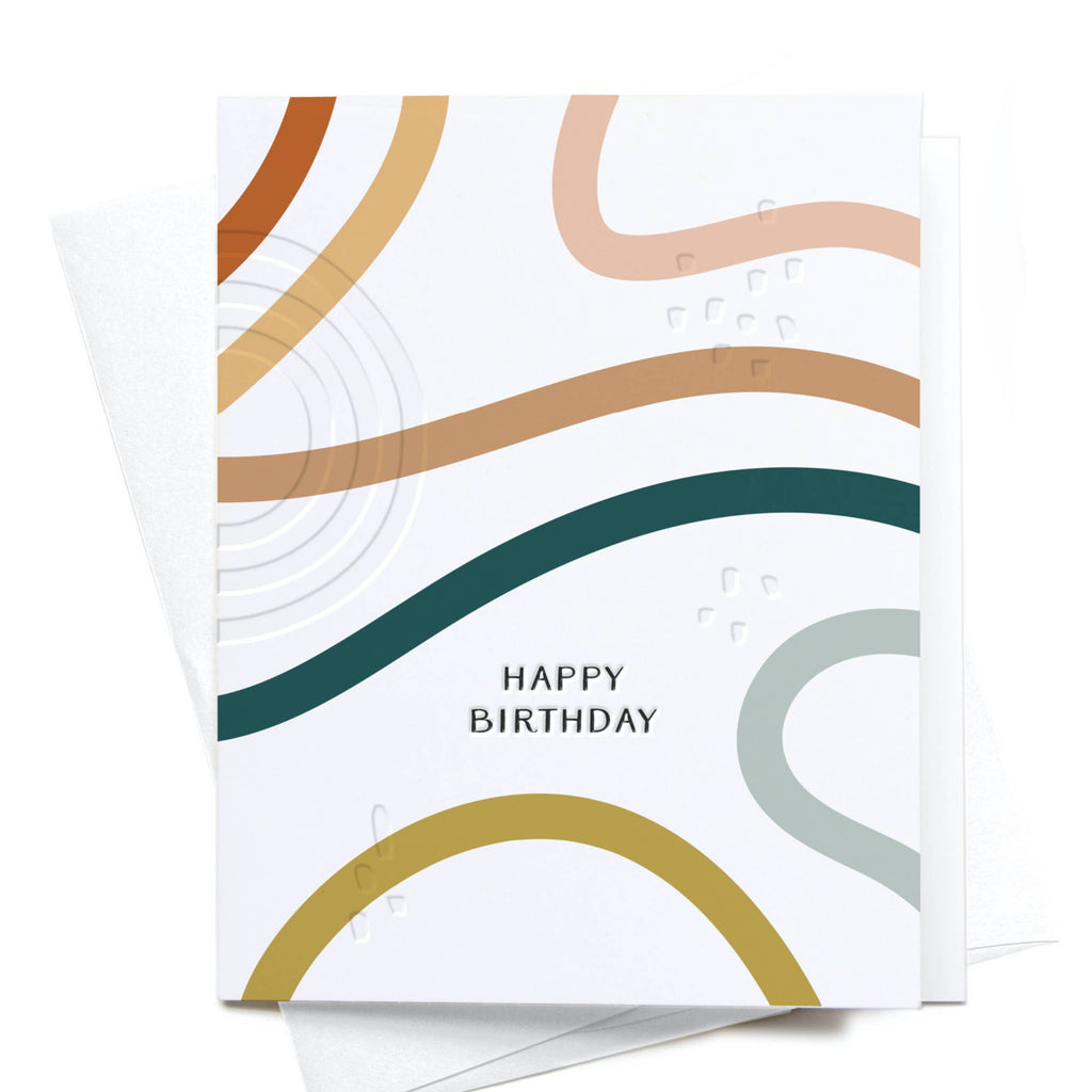 Happy Birthday Streamers Letterpress Greeting Card