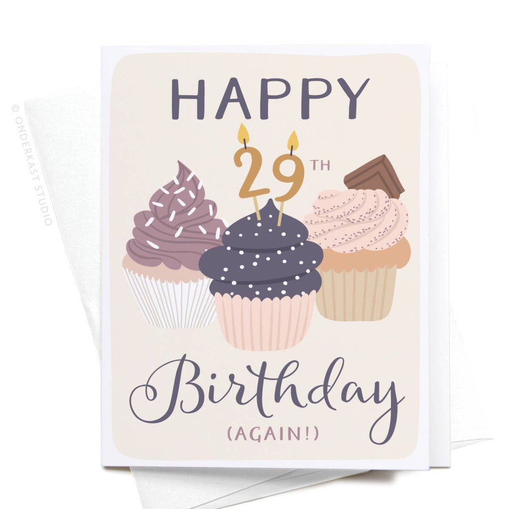 ON SALE – Happy 29th Birthday Again Greeting Card