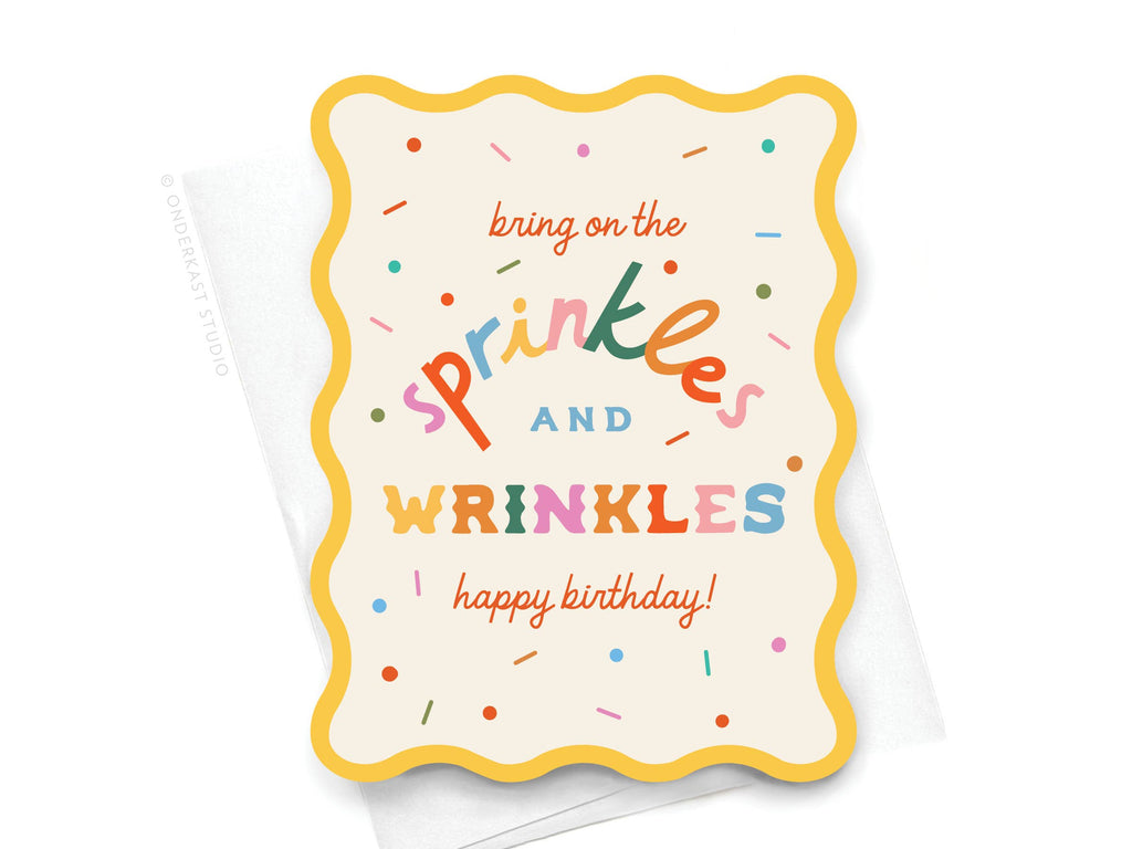 Wavy Die Cut Sprinkles and Wrinkles Notecard